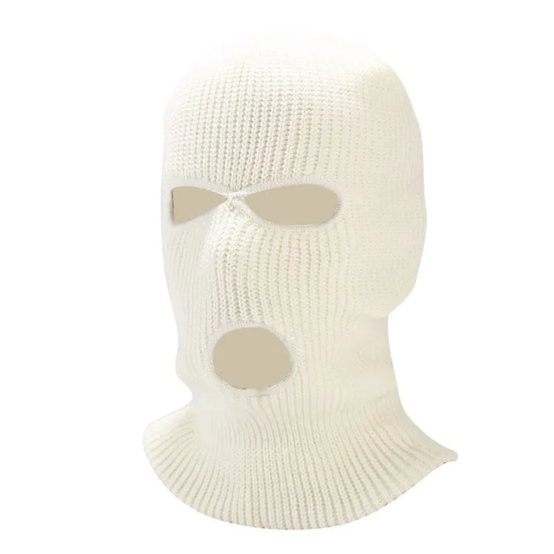 2023 New Fashion 3-Hole Knitted Full Face Cover Ski Mask Winter Balaclava Warm Knit Full Face Mask For Outdoor Sports-WAYBIKER