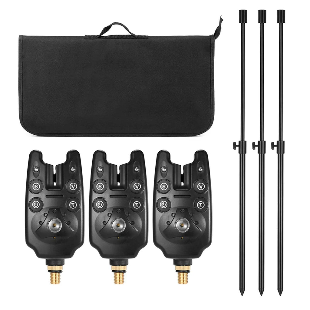 Fishing Bite Alarms Fishing Banksticks Swingers Set with Padded Fishing Tool Bag For Outdoor Fishing Accessories-WAYBIKER