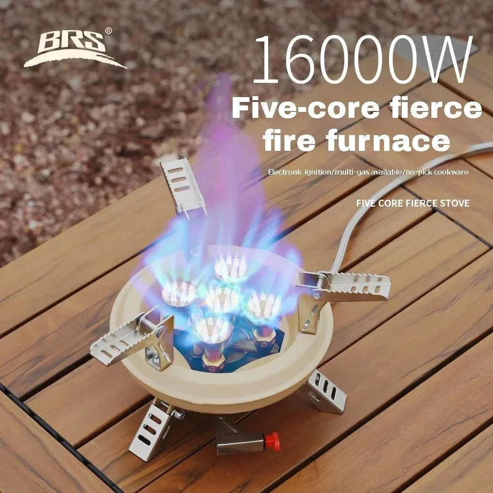BRS-201A Camping Gas Stove Travel High Pressured Camping Burner Windshield Butane Gas Burner With Piezo Ignition Gas Stove-WAYBIKER