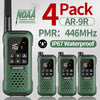 2/4 PCS AR-9R PMR Walkie Talkie IP67 Waterproof Floating NOAA Long Range Rechargeable Ham Two Way Radio for Fishing Kayaking