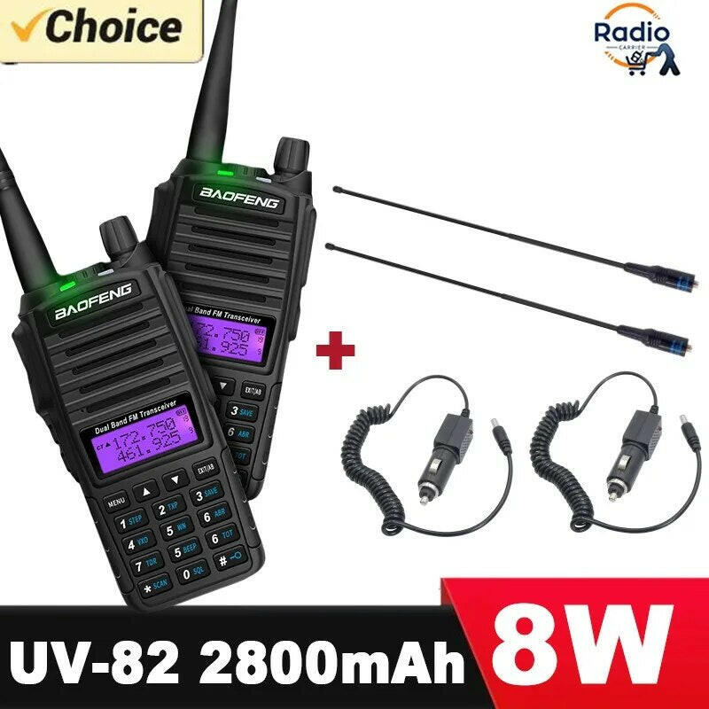 Baofeng Walkie Talkie 2 Way Ham radio comunicador UV 82 Dual PTT 8W 5W 10KM Dual Band UV-82 UHF VHF UV82 UV 5R 9R 13 UV16 Radios-WAYBIKER