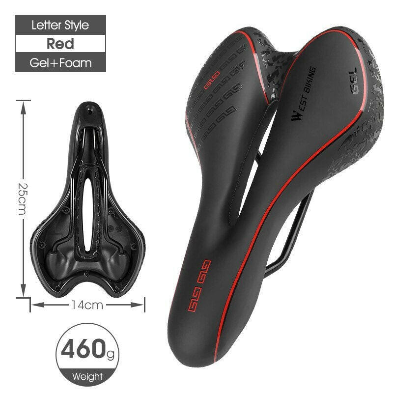 WEST BIKING Bike Saddle MTB Mountain Road Bicycle Seat PU Leather Gel Painless Cycling Cushion BMX Comfortable Shockproof Parts-WAYBIKER