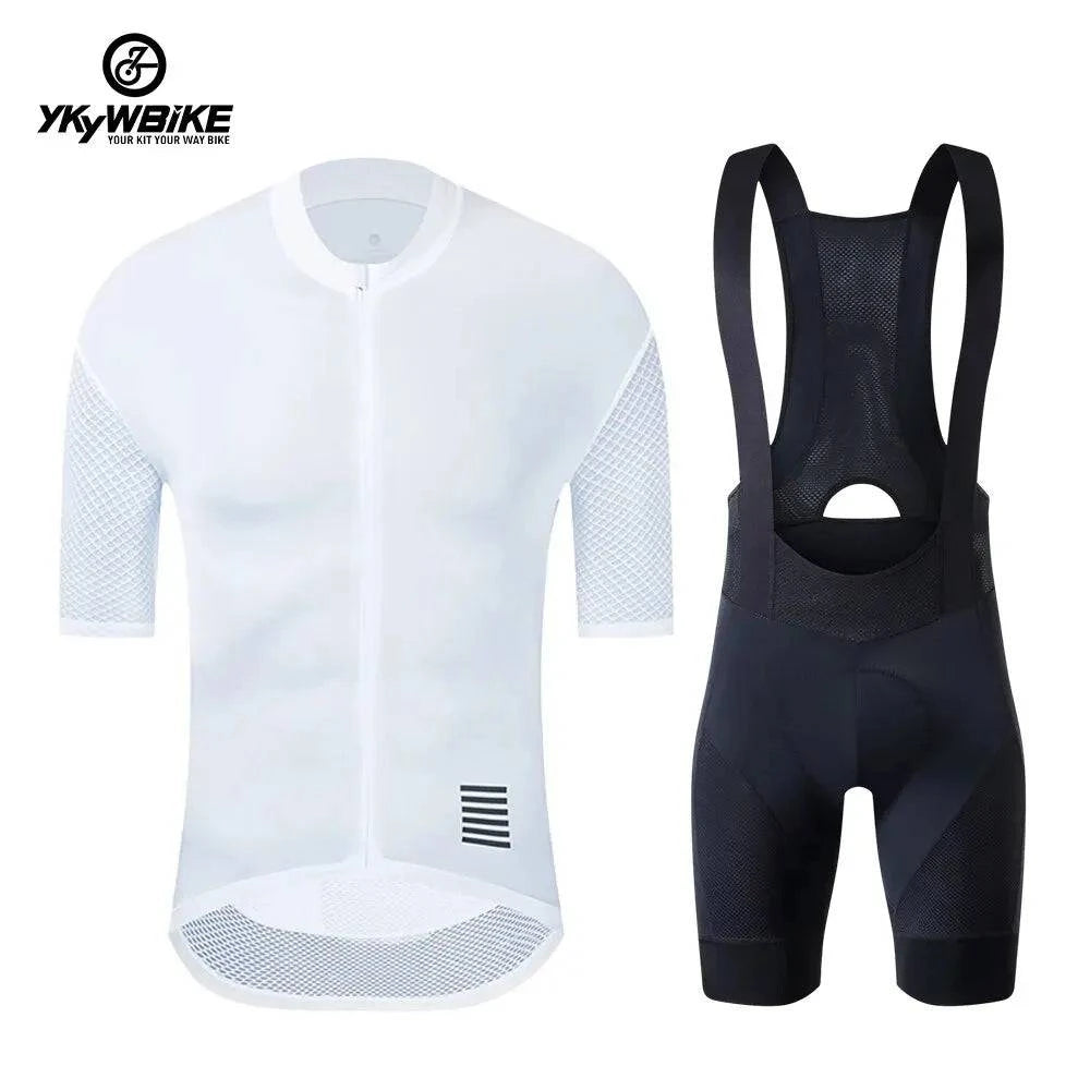 YKYWBIKE Men Cycling Clothing Summer Cycling Jersey Bib Shorts Pro Team Bike Clothes Bicycle Clothing Maillot Cycling Set-WAYBIKER