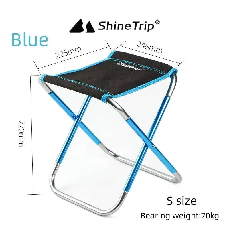 ShineTrip Outdoor Portable Folding Stool Ultralight Aluminum Alloy Stool Fishing Chair Traveling Camping Picnics-WAYBIKER