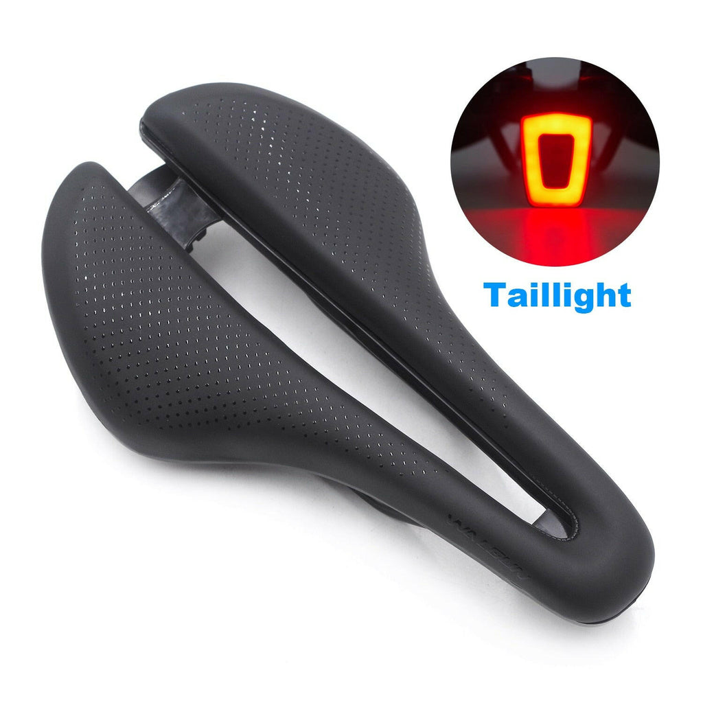 WALGUN Triathlon TT Bike Saddle Taillight Road Mountain Bike Mtb Saddle Prostatic Race Cycling Seat Aldult Bicycle Saddle Light-WAYBIKER