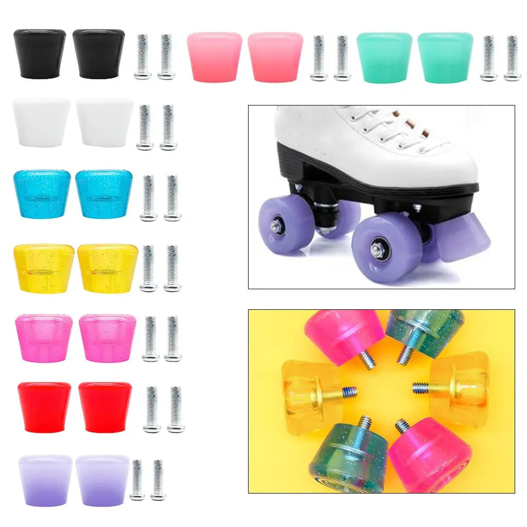 Pack of 2 Roller Skates Brake Inline Skates Roller Brake Blocks Anti-Slip Safety Toe Stoppers Skating Practice-WAYBIKER