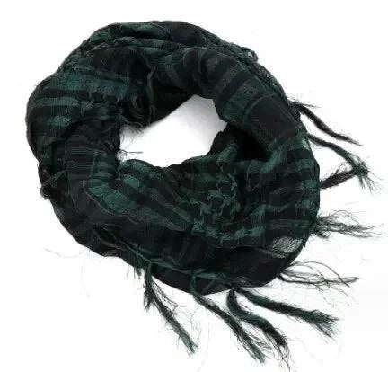 Arab Square Scarf Muslim Shawl Plaid Stripe Printed Outdoor Scarf Wind and Sand Neck Cover-WAYBIKER