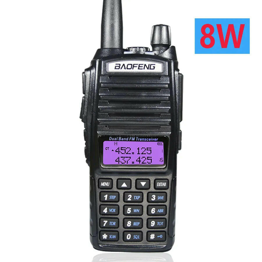 Real 8W Portable FM Radio Walkie Talkie Baofeng UV-82 Dual PTT Two-way Vhf Uhf Amateur Radios Receiver UV 82 Two Way Transmiter-WAYBIKER