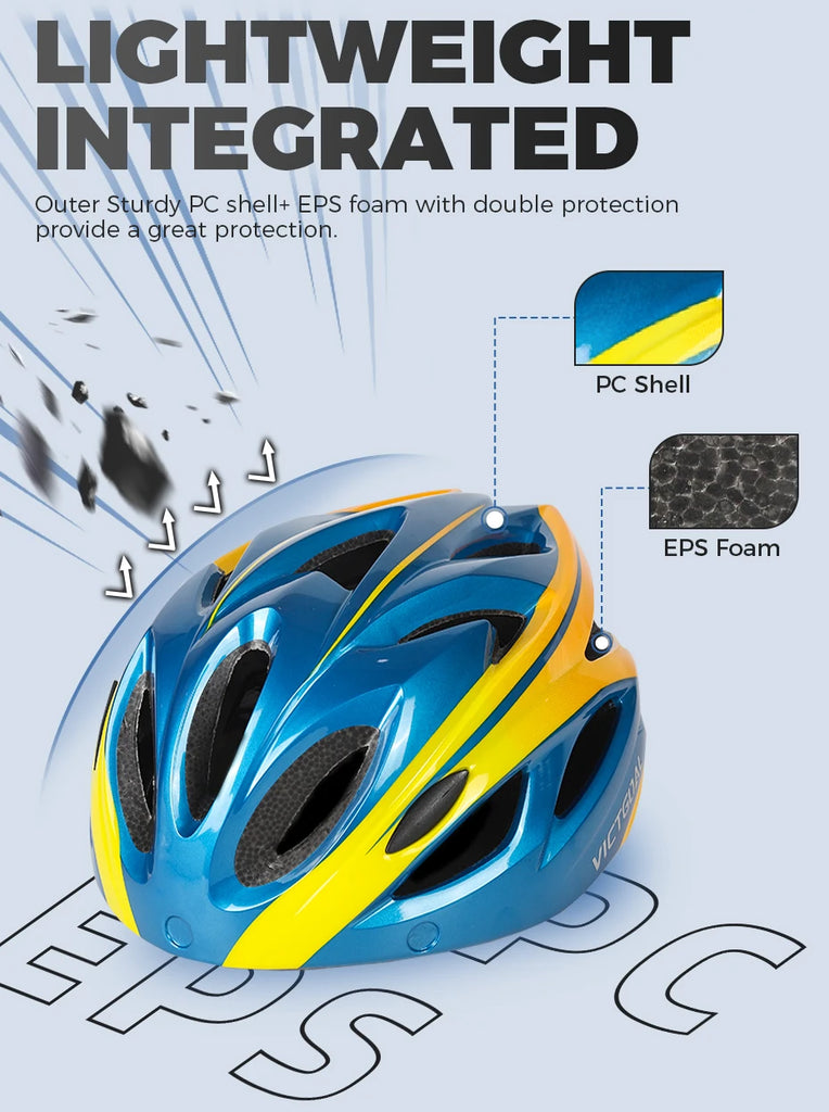 bike helmets sun protection VICTGOAL Bicycle Helmet For Men Taillight Magnetic Goggles UV400 Lens