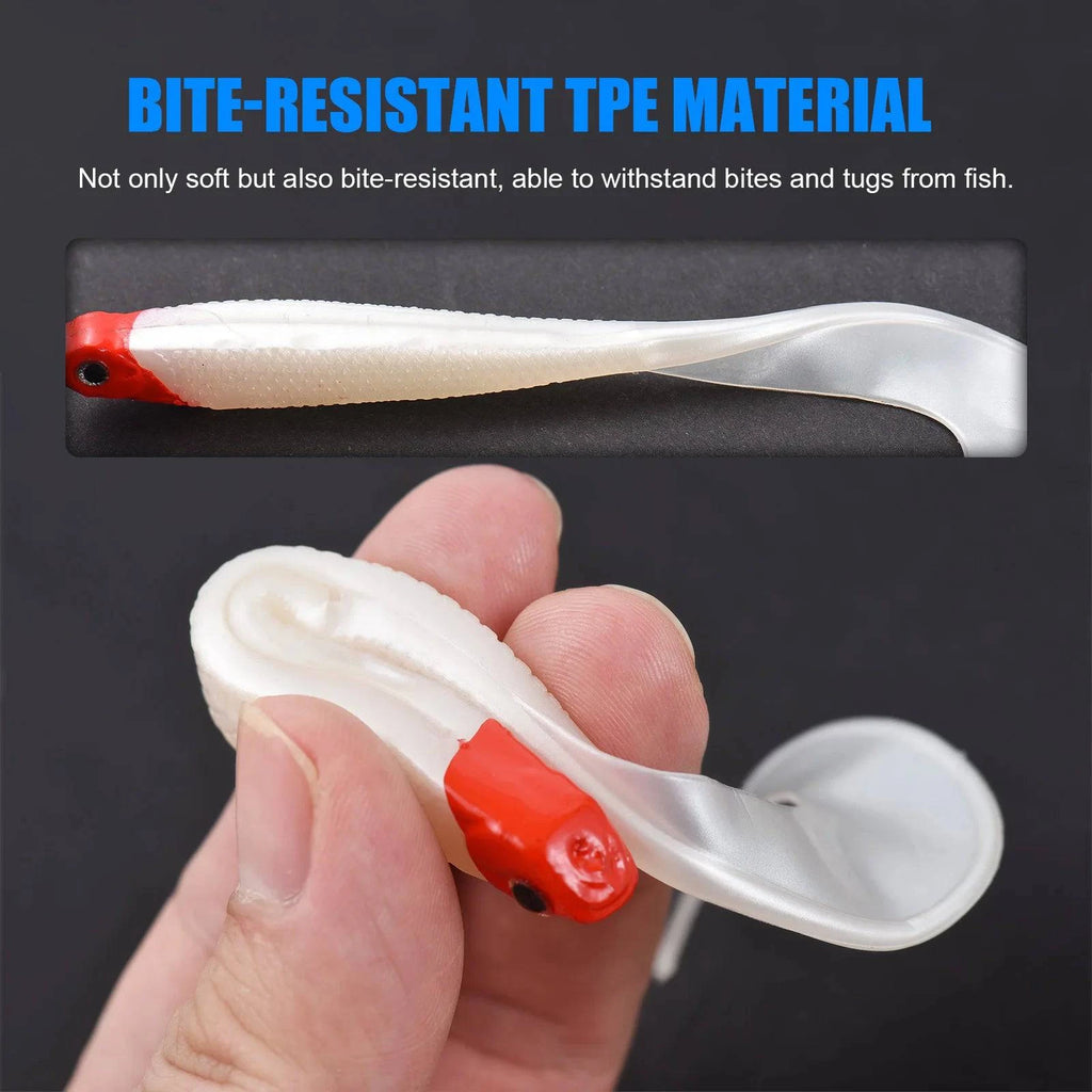 Soft Bionic Fishing Lure for Bass Fishing Lure Trout Lures Lifelike 3D Fish Eye Flexible Tail for Saltwater Freshwater Fishing-WAYBIKER