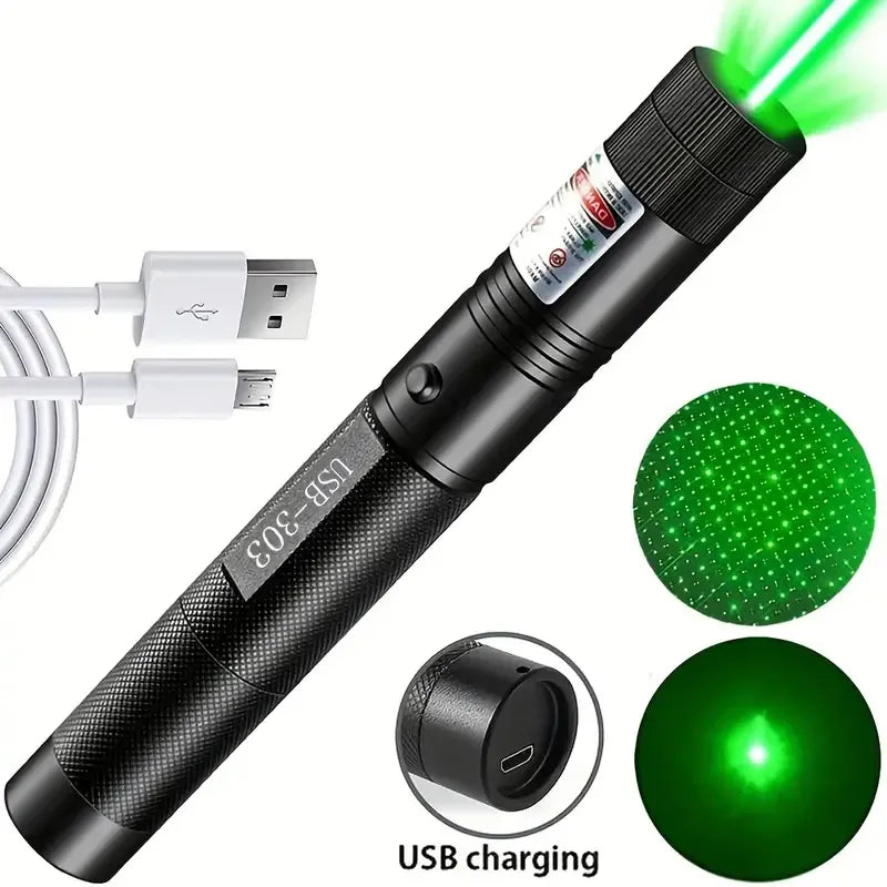 USB Rechargeable Laser light, Suitable For Outdoor Hunting, Hiking, Camping, Long-distance Laser Beam, Green Laser Flashlight-WAYBIKER