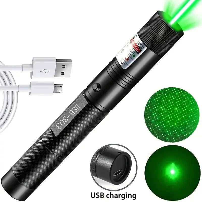 USB Rechargeable Laser light, Suitable For Outdoor Hunting, Hiking, Camping, Long-distance Laser Beam, Green Laser Flashlight
