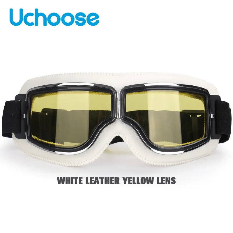 Windproof Bicycles Helmet Glasses Leather Safety Protective Anti-glare Motocross Cross-country Steampunk Glasses Easy To Carry-WAYBIKER