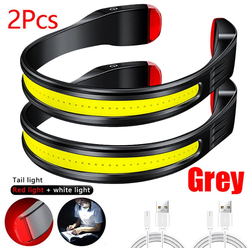 Powerful LED Sensor Headlamp USB Rechargeable Head Flashlight With built-in battery Headlight Led Head Torch For Fishing Camping-WAYBIKER