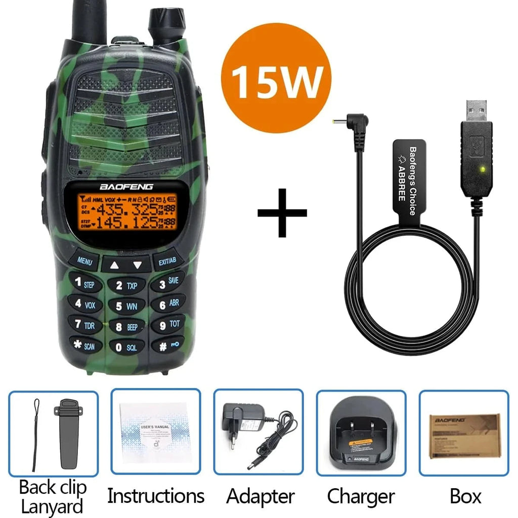Baofeng UV-X10 15W Walkie Talkie Long Range Tri-power Dual Band USB Charger High Power Upgrade UV-5R K5  Ham Two Way Radio-WAYBIKER