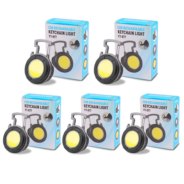 COB Multifunctional Portable Mini Keychain Light Rechargeable USB Interface LED Work Light Emergency Outdoor Camping Light-WAYBIKER