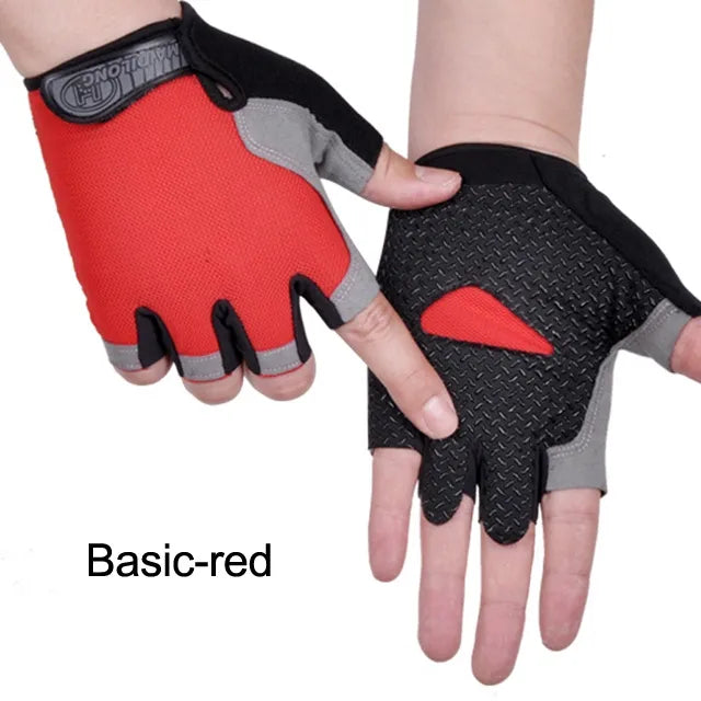 Anti Slip Shock Breathable Half Finger Gloves Breathable Cycling Gloves Fitness Gym Bodybuilding Crossfit Exercise Sports Gloves-WAYBIKER
