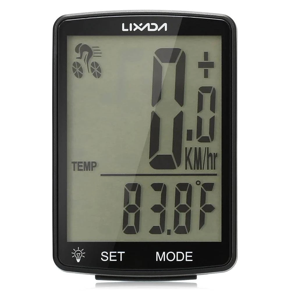 Wireless Bike Computer Multi Functional LCD Screen Speedometer Odometer IPX6 Waterproof Cycling Measurable Temperature Stopwatch-WAYBIKER