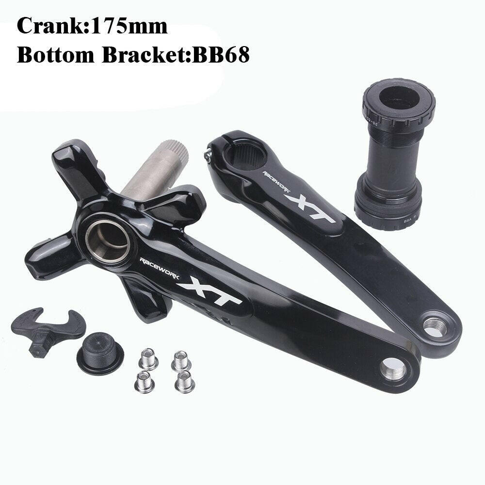 RACEWORK XT MTB Bicycle Crankset 104BCD Mountain Bike Crank 170mm 175mm Hollowtech Integrated Cranks 32/34/36/38T Chainring-WAYBIKER