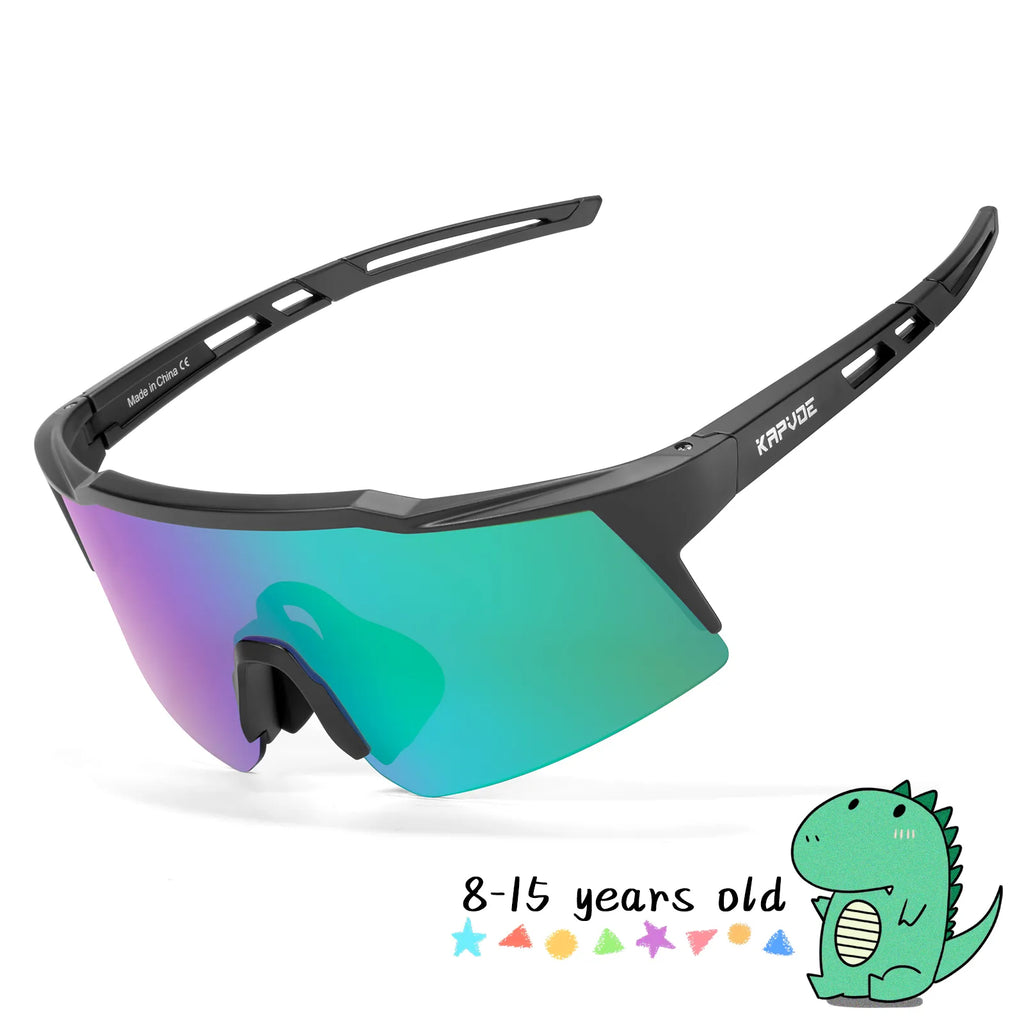 KAPVOE Photochromic Child Sunglasses Bicycle Cycling Glasses Teenagers Sports Glasses Boys Girls Windproof UV400 Goggles-WAYBIKER