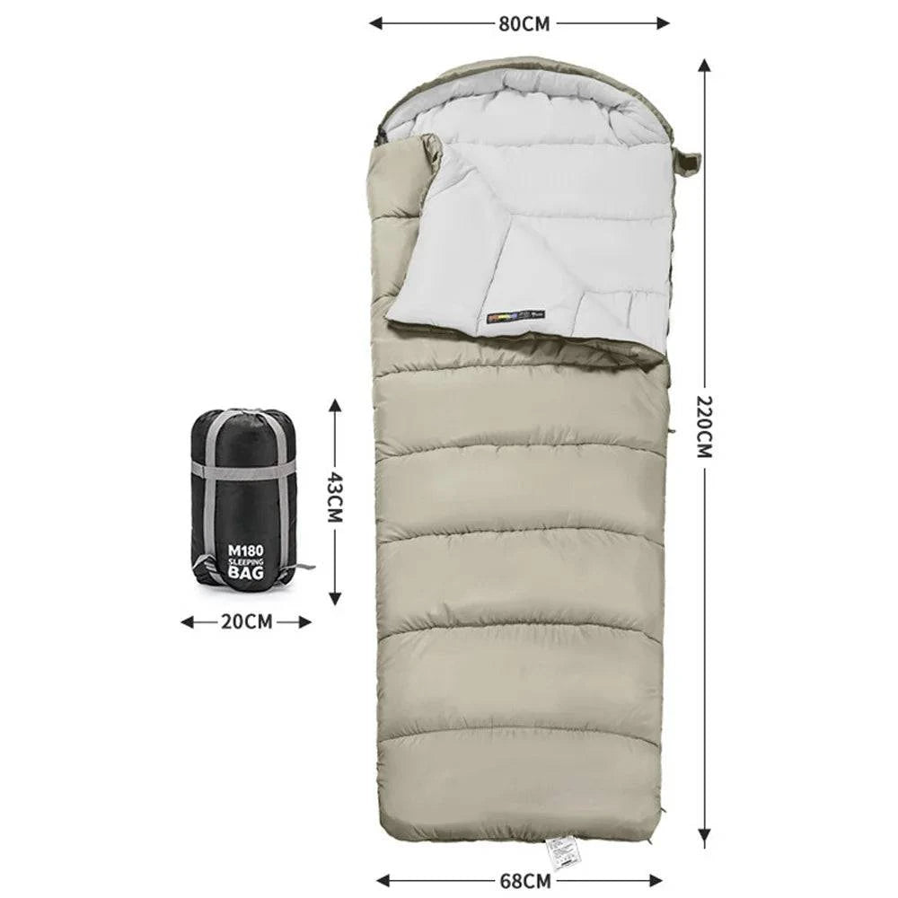 Double Persons Sleeping Bags For Adults Cold Weather 12°C- -18°C Cold-Resistant With Hooded Anti-splashing For Camping-WAYBIKER