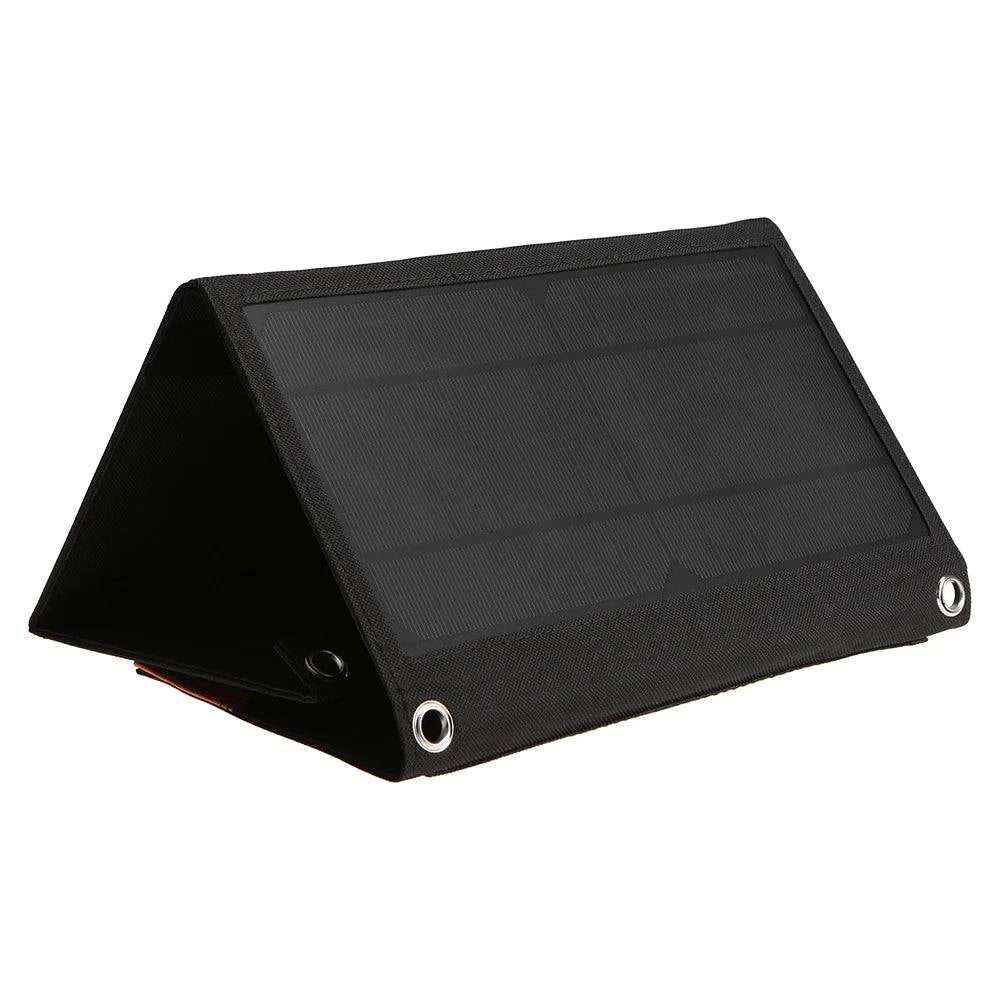 21W Foldable Sun Power Charger Waterproof Sun Power Panel Charge Dual USB Ports Portable Power Source for Cell Phone Tablet-WAYBIKER