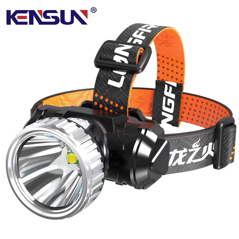 Strong Light LED Headlamp Outdoor Fishing Headlight USB Rechargeable Head Lamp Built-in 18650 Battery Camping Running Lantern-WAYBIKER