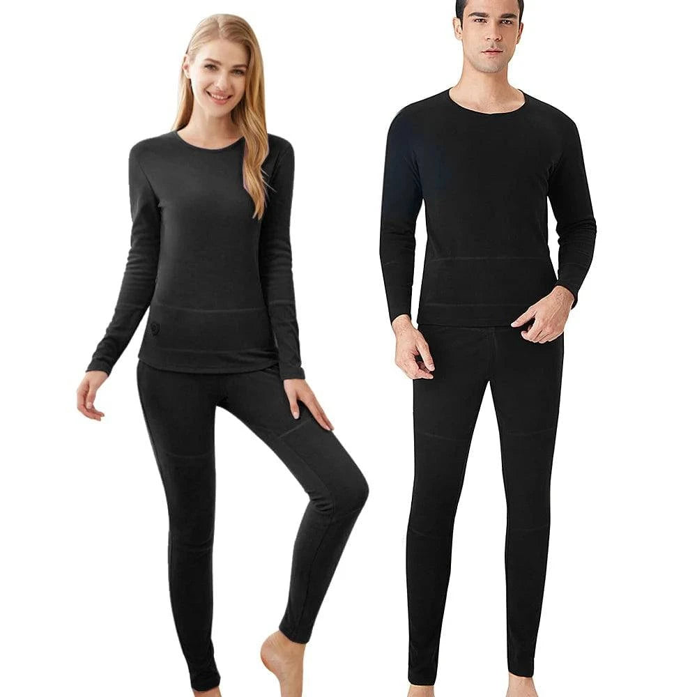Heated Underwear for Men Women Winter Warm 20 Areas Electric USB Heated Heating Shirt Pants App Control 5 Temperature Settings-WAYBIKER