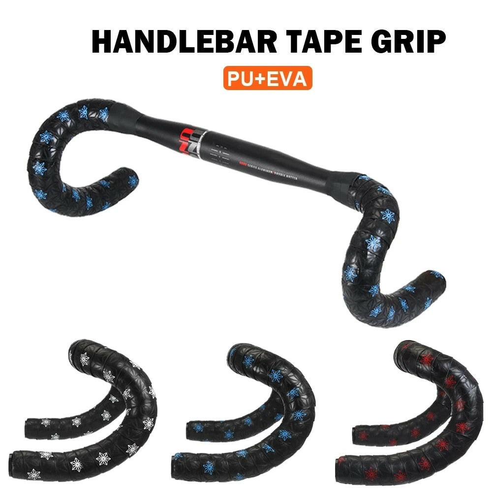 New Road Bicycle Bar Tape Two-Color Chrysanthemum Print HandleBar Tapes EVA/PU Soft Non-Slip Shock Breathable Road Bike Wrap Tap-WAYBIKER