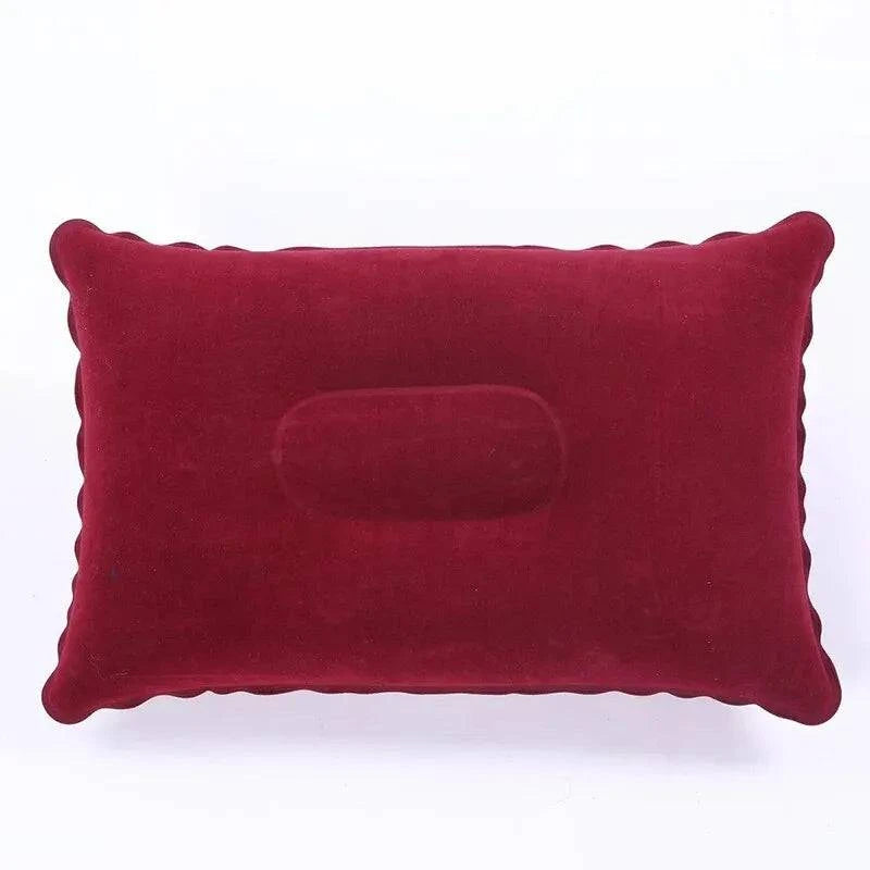 Portable Fold Inflatable Air Pillow Outdoor Travel Sleeping Camping PVC Neck Stretcher Backrest Plane Comfortable Pillow-WAYBIKER