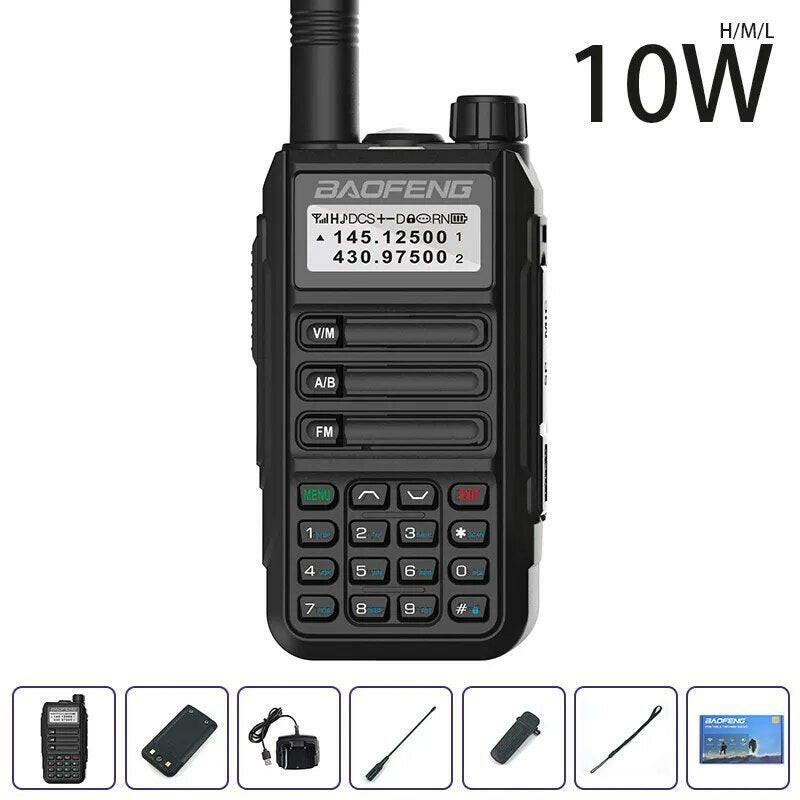 Baofeng UV-16 Plus Walkie Talkies Long Range 10KM Waterproof Two Way Radio10W VHF UHF Band UV 16 Pro USB Type C Upgrade of UV-5R-WAYBIKER