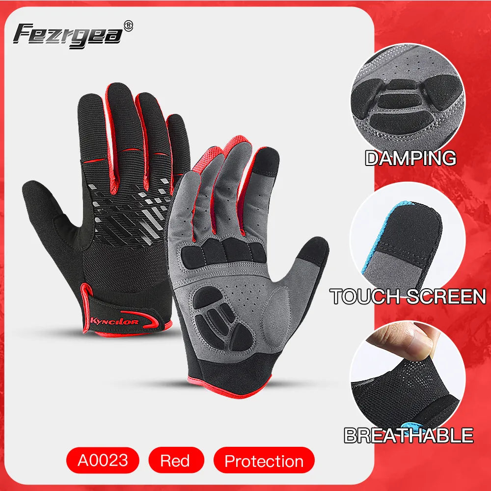 2023 Mountain Bike Touch Screen Cycling Gloves Breathable Shock Absorption Sports Fitness Spring Summer Riding Gloves-WAYBIKER