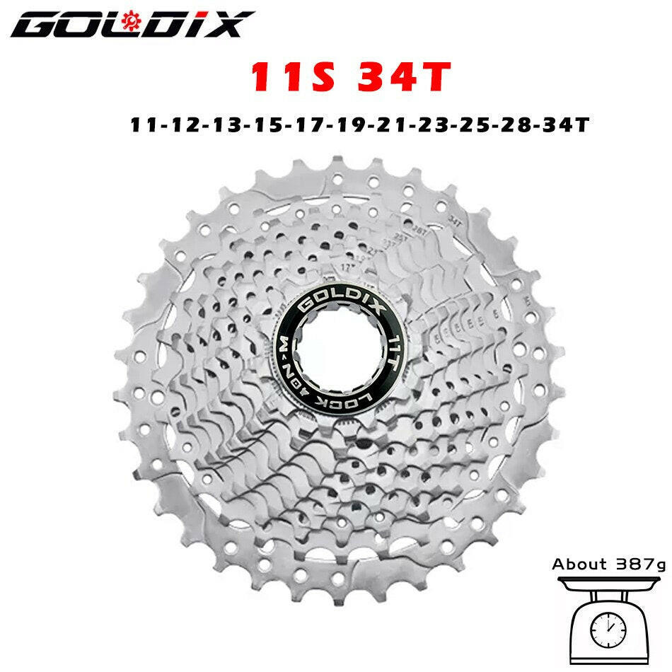 GOLDIX Road Bike 8 9 10 11 Speed Velocidade 11-25T/28T/32T/34T/36T Bicycle Cassette Freewheel MTB Sprocket for SHIMANO SRAM-WAYBIKER