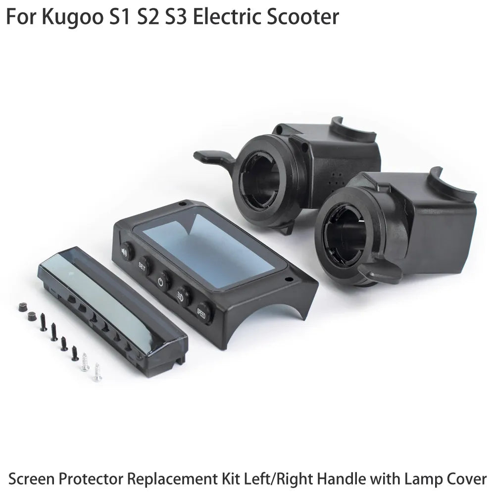 Electric Scooter Wear-resistant Screen Cover Left / Right Thumb Handle Lamp Shell Lamp Housing Kit for KUGOO S1 S2 S3 Skateboard-WAYBIKER