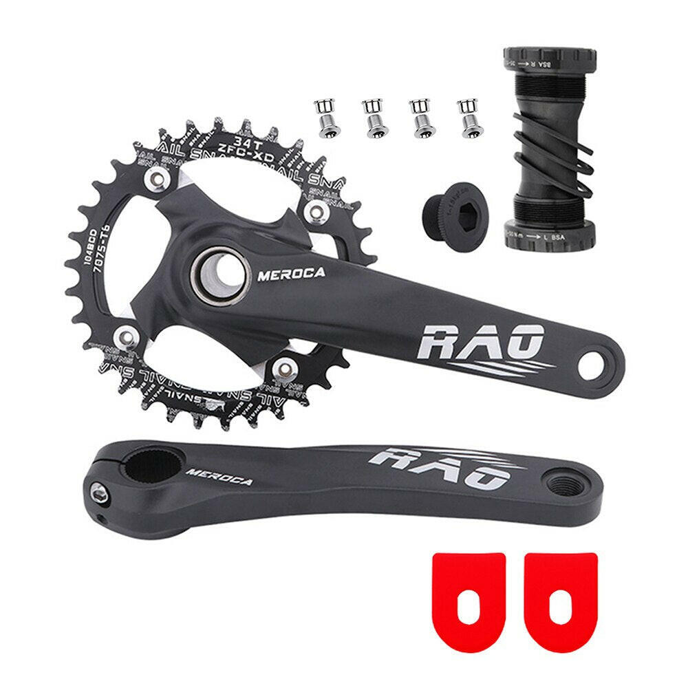 Mountain Bike Crank 170mm With Bottom Bracket 104BCD 34T 36T 38T Bicycle Chainring Aluminum Alloy MTB Crankset-WAYBIKER