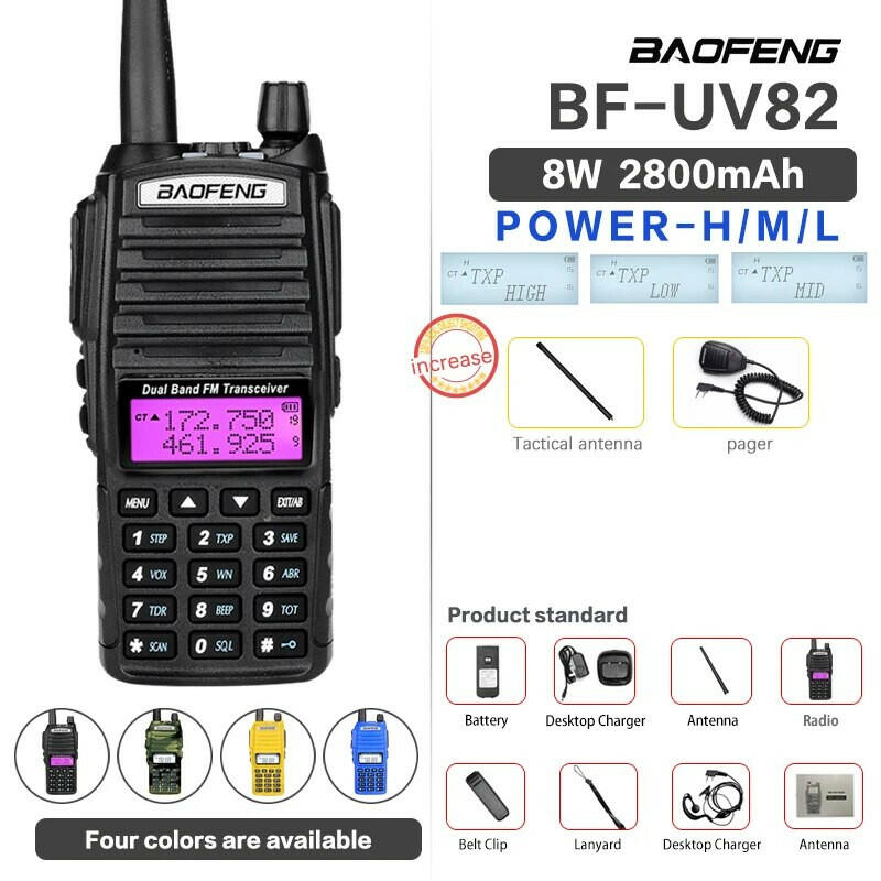 Optional 5W 8W Baofeng UV-82 Walkie Talkie 10 km Baofeng uv5r walkie-talkie hunting Radio uv 82 Baofeng UV-9R UV-5R UV-8HX UV-XR-WAYBIKER