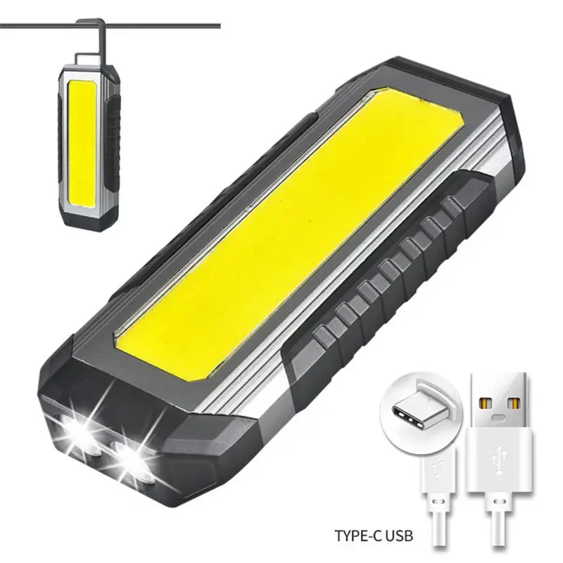 USB Rechargeable COB Work Light LED Flashlight Power Bank 18650 Portable Camping Lamp with Magnet Waterproof Lantern 4000mAh