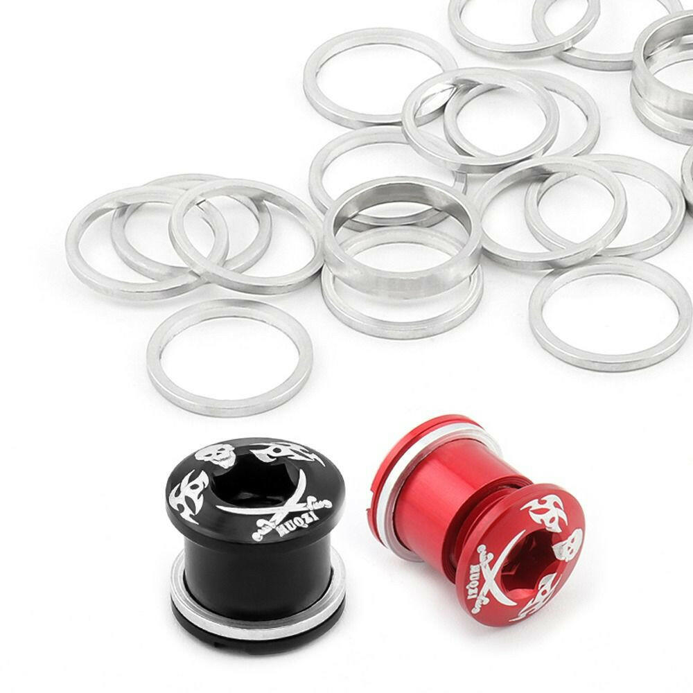 10PCS MTB Road Bicycle Chainring Bolts Gasket 0.5mm 1mm 2mm 5mm Bike Chain Wheel Screws Washer Crankset Bolt Washer Ring-WAYBIKER