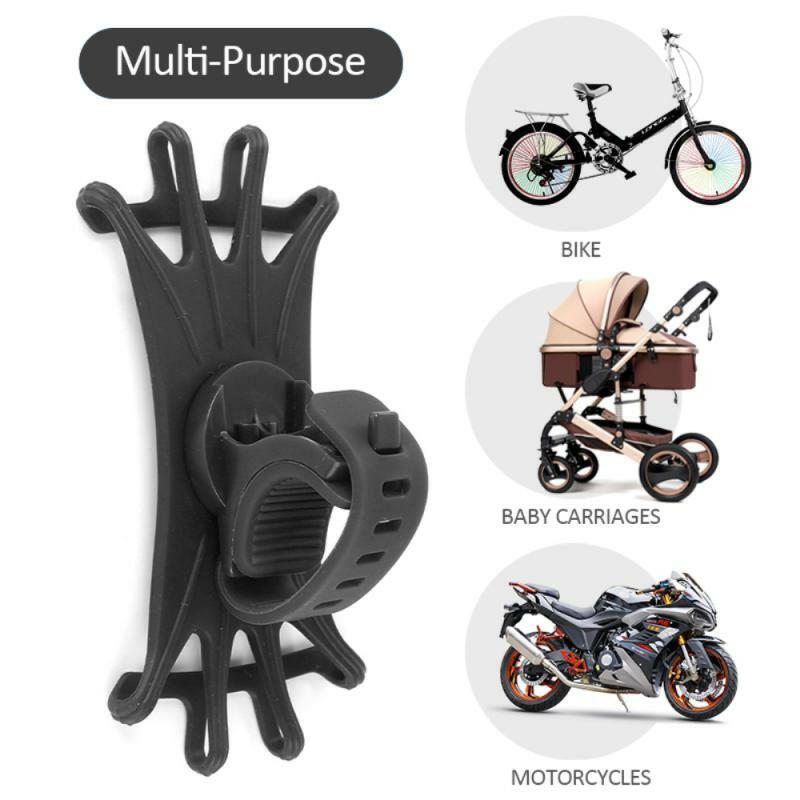 360 Rotatable Bicycle Phone Holder Silicone Motorcycle Stand Bracket GPS Support For Iphone 11 Xiaomi 10 Huawei P40