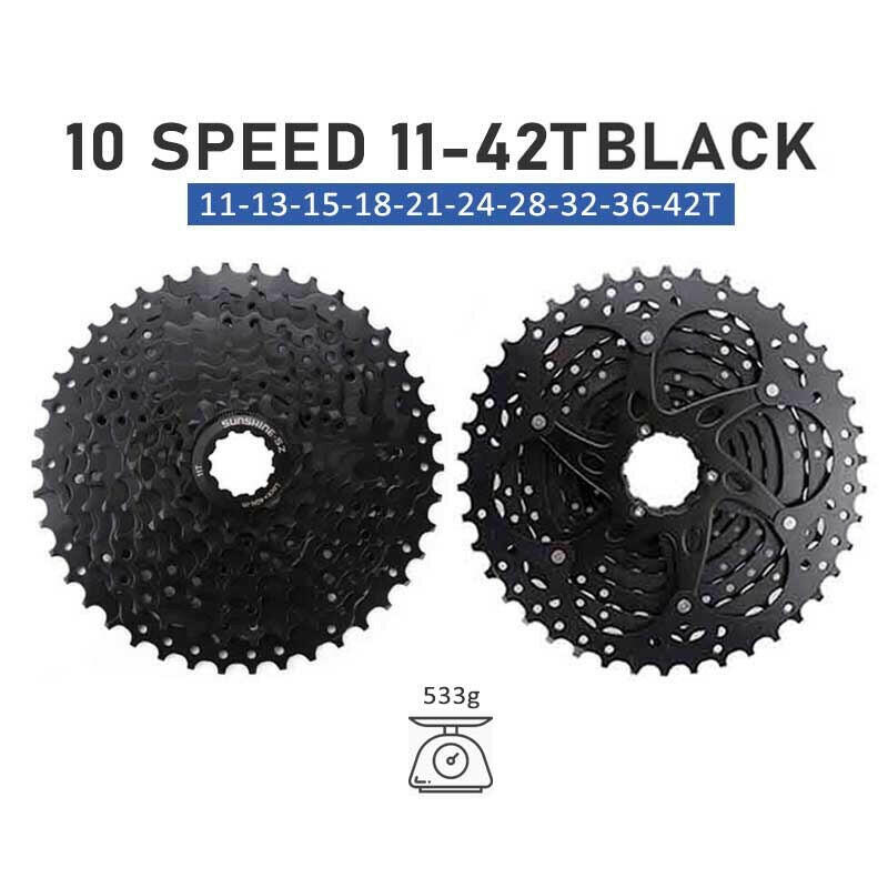 SUNSHINE 10 Speed Cassette 10S 11S 12S MTB Bike Road Bicycle Freewheel 10V 11V 12V 36/42/46/50T 52T for Deore M6000 M6100 SRAM-WAYBIKER