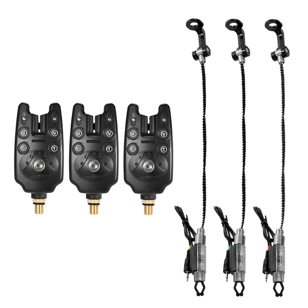 Fishing Bite Alarms Set Digital Fishing Alarm Kit LED Alarm Indicator Alert Bell Fishing Swinger Fishing Alarm Fishing Tackle-WAYBIKER