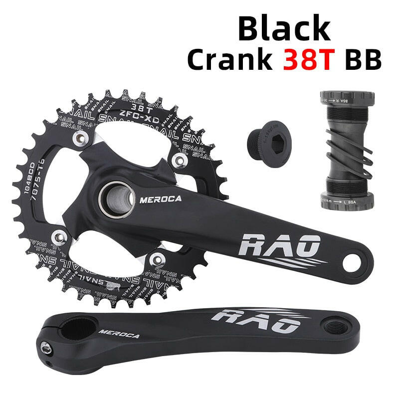 MEROCA Bicycle Crankset 170mm Forging Crank Narrow Wide teeth 104BCD Chainring 32/34/36/38T Chain Wheel For MTB bike crankset-WAYBIKER