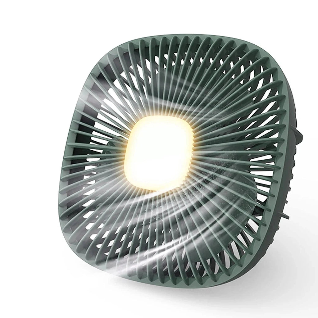 USB Rechargeable Camping Fan 4 Speeds Hanging Fan with LED Light 360 Degree Rotation Hand Fans For Outdoor Camping Office 2022-WAYBIKER