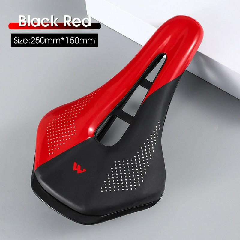 WEST BIKING Ultralight Mountain Bicycle Saddle MTB Short Nose Road Bike Seat PU Leather Hollow Prostatic Saddle Bicycle Parts-WAYBIKER