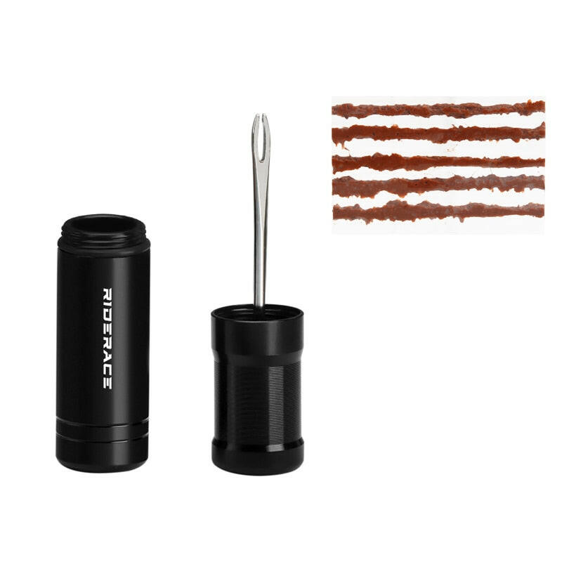 RIDERACE Bicycle Tire Repair Tool Kit Mountain Bike Tubeless Tyre Puncture Sealant Rubber Stripe Drill Set MTB Road Cycling-WAYBIKER