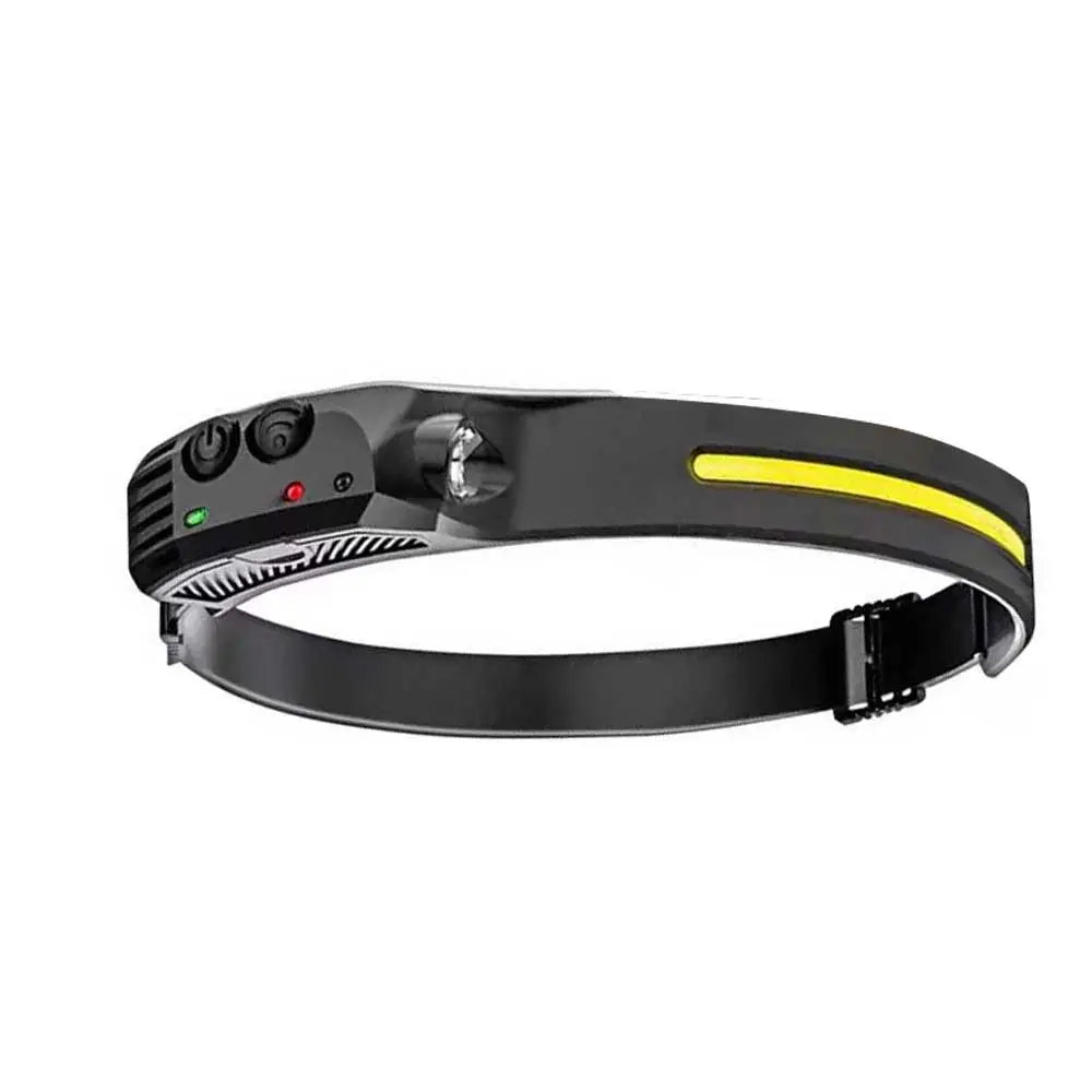 Sensor Headlamp XPE COB LED Head Lamp Flashlight USB Rechargeable Head Torch More Lighting Mode Head Light with Built-in Battery-WAYBIKER