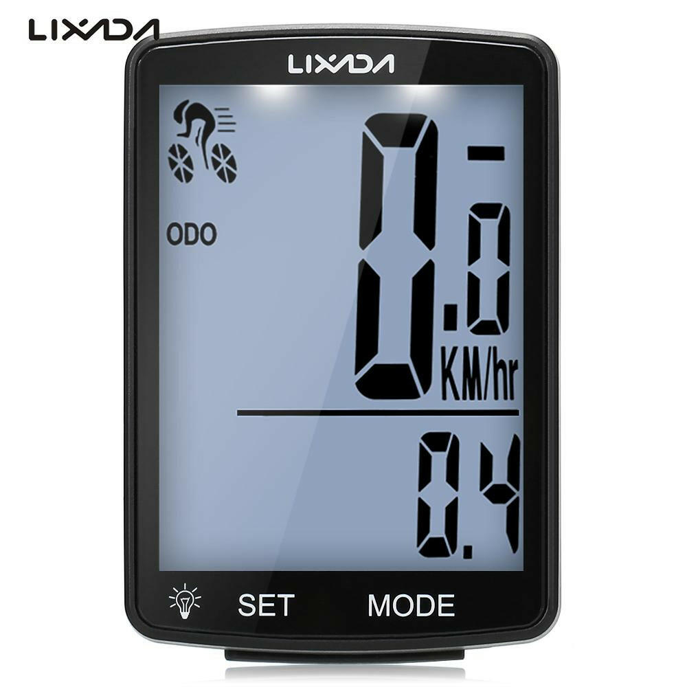 LIXADA Wireless Bike Computer LCD Screen Bicycle Computer Mountain Bike Speedometer Odometer IPX6 Waterproof Cycling Stopwatch-WAYBIKER