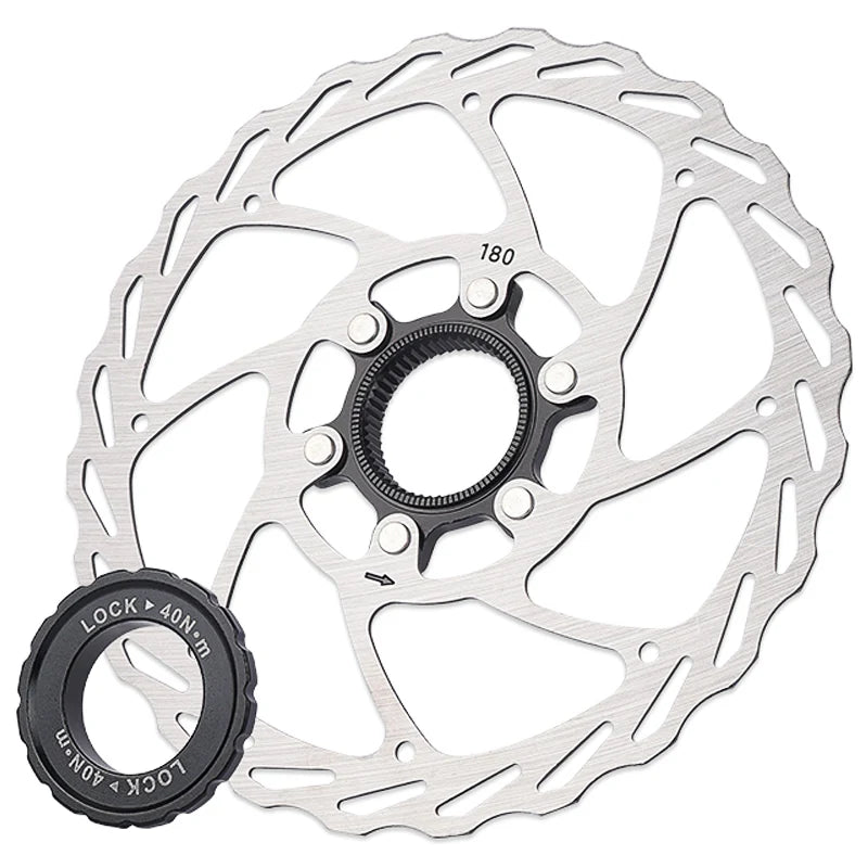 Lebycle MTB Bike bicycle part stainless steel central lock Rotor 180/160/140 mm Middle lock Brake Disc Rotor-WAYBIKER