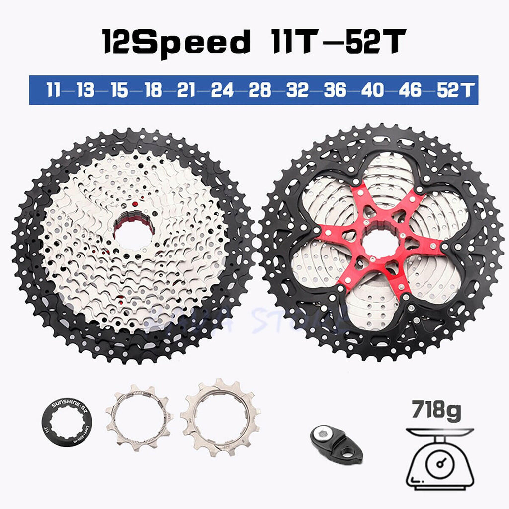 Sunshine MTB Cassette 10 11 12 Speed Road Bike Ratchet 32T 50T 52T 11S Bicycle Freewheel 12V K7 Mountain Bike Ratchet