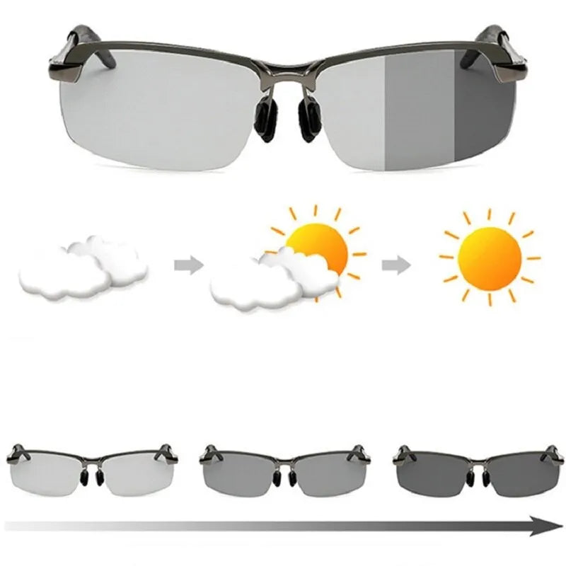 MenPolarized Color Changing Sunglasses Driver Polarized Color Changing Glasses Color Changing Night Vision And Day Vi-WAYBIKER